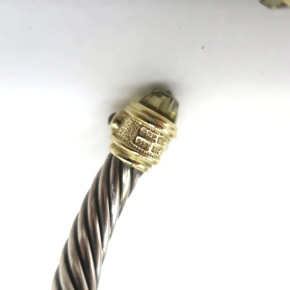 David Yurman Renaissance Cabochon Cuff Bracelet Sterling Silver & 14k Gold - Picture 5 of 5